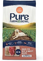 CANIDAE Pure Farm To Bowl Grass-Fed Beef & Barley Recipe Dry Dog Food, 22-lb bag