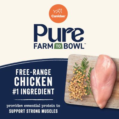 Show full view: CANIDAE Pure Farm To Bowl Small Breed Free-Range Chicken, Lentil & Garbanzo Bean Recipe Dry Dog Food, 4-lb bag slide 5 of 12