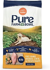 CANIDAE Pure Farm To Bowl Free-Range Chicken, Lentil & Potato Recipe Dry Dog Food, 4-lb bag