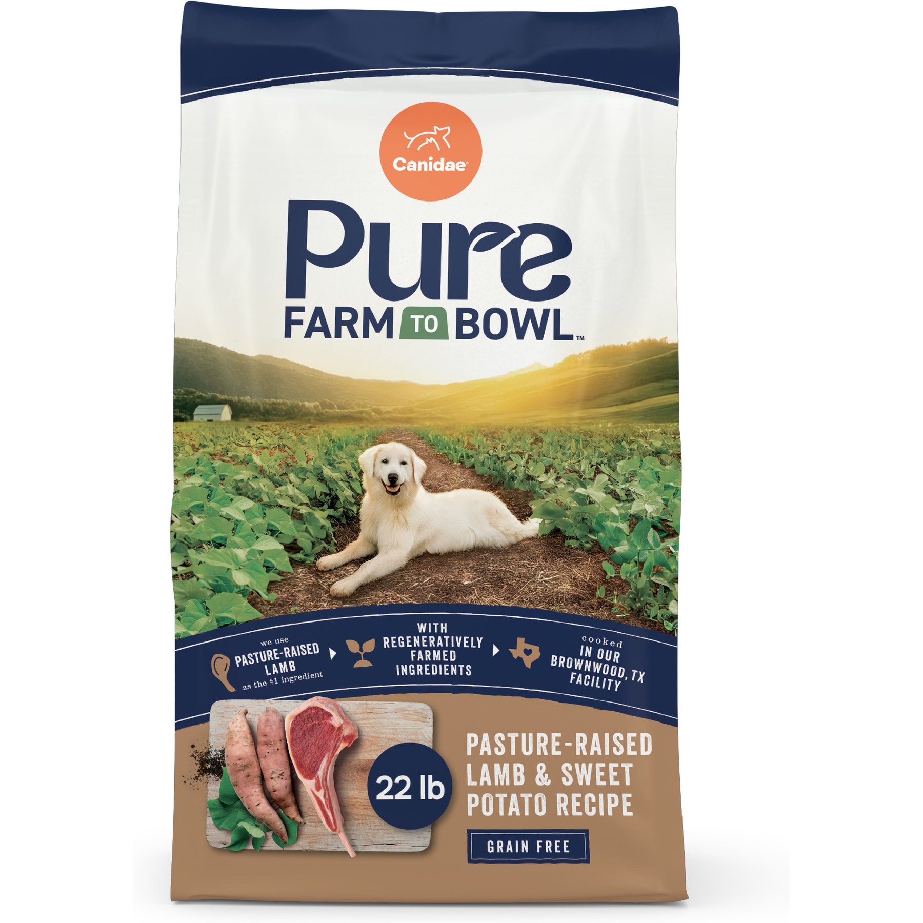 CANIDAE Pure Farm To Bowl Pasture-Raised Lamb & Sweet Potato Recipe Dry Dog Food, 44-lb bundle