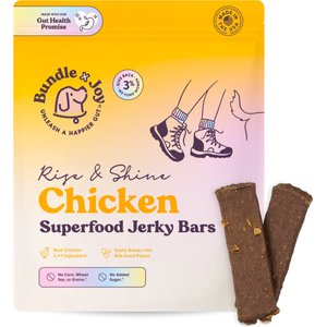 Bundle x Joy Rise & Shine Chicken Grain-Free Superfood Bars Jerky Dog Treats, 16-oz bag