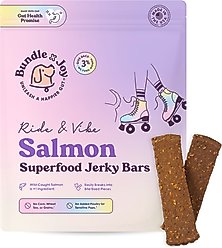 Bundle x Joy Ride & Vibe Salmon Grain-Free Superfood Bars Jerky Dog Treats, 16-oz bag