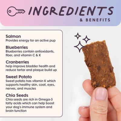 Show full view: Bundle x Joy Ride & Vibe Salmon Grain-Free Superfood Bars Jerky Dog Treats, 16-oz bag slide 4 of 8