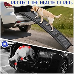 Niubya Folding Dog Non-Slip Rug Surface Car Ramp, Black, 67 x 17.1-in slide 2 of 7