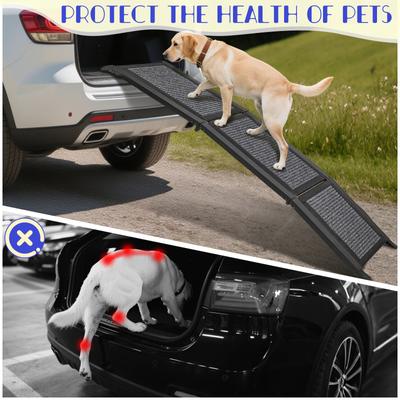 Show full view: Niubya Folding Dog Non-Slip Rug Surface Car Ramp, Black, 60 x 17.1-in slide 6 of 9