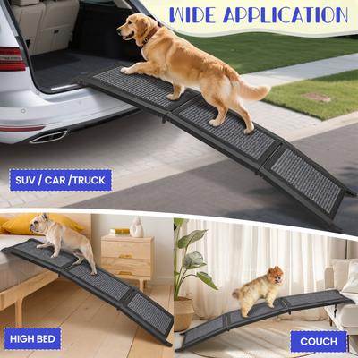 Show full view: Niubya Folding Dog Non-Slip Rug Surface Car Ramp, Black, 60 x 17.1-in slide 8 of 9