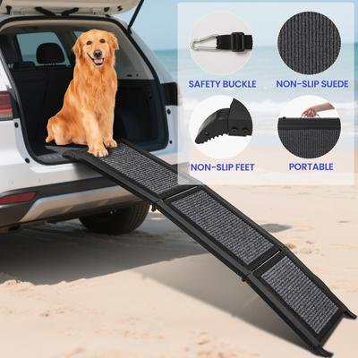 Show full view: Niubya Folding Dog Non-Slip Rug Surface Car Ramp, Black, 67 x 17.1-in slide 3 of 8