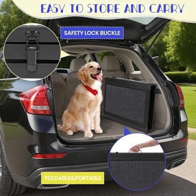 Show full view: Niubya Folding Dog Non-Slip Rug Surface Car Ramp, Black, 60 x 17.1-in slide 7 of 9