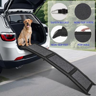 Show full view: Niubya Folding Dog Non-Slip Rug Surface Car Ramp, Black, 60 x 17.1-in slide 4 of 9