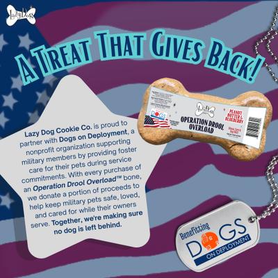 Show full view: The Lazy Dog Cookie Co. Buy A Bone Operation Drool Overload Grain-Free Peanut Butter & Blueberry Adult Crunchy Baked Dog Treats, 2.75-oz slide 5 of 5