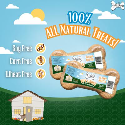 Show full view: The Lazy Dog Cookie Co. Buy A Bone Help Give A Dog A Home Grain-Free Peanut Butter Adult Crunchy Baked Dog Treats, 2.75-oz slide 3 of 5