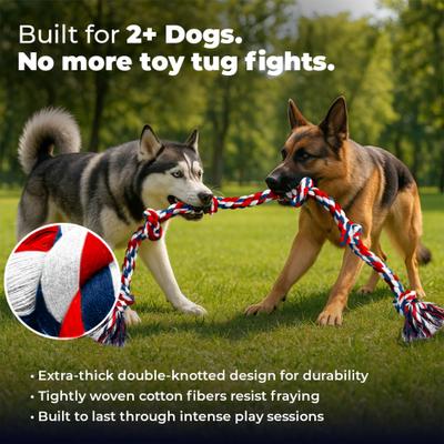 Show full view: Pacific Pups Rescue Knotted Tough Rope Tug Dog Toy, XX-Large, 2 count, Green & Red slide 3 of 9