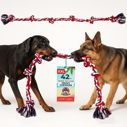 Pacific Pups Rescue Knotted Tough Rope Tug Dog Toy, XX-Large, 1 count, Red