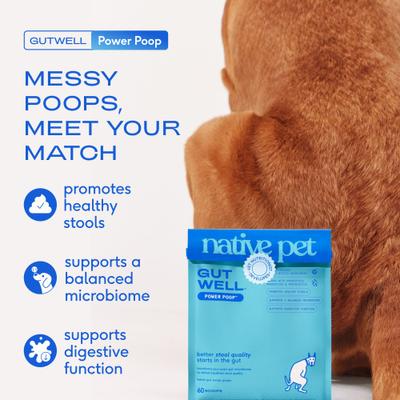Show full view: Native Pet GutWell Power Poop Probiotics Gut Health & Digestive Health Supplement for Dogs, 12.7-oz bag slide 4 of 11