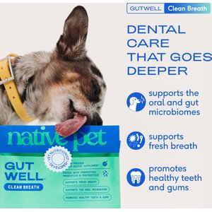Native Pet GutWell Clean Breath Dental Health & Plaque Control Supplement for Dogs, 12.7-oz