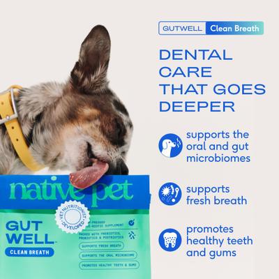 Show full view: Native Pet GutWell Clean Breath Dental Health & Plaque Control Supplement for Dogs, 12.7-oz bag slide 4 of 11