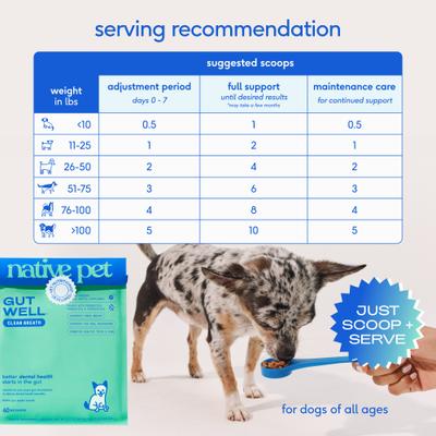 Show full view: Native Pet GutWell Clean Breath Dental Health & Plaque Control Supplement for Dogs, 12.7-oz bag slide 7 of 11