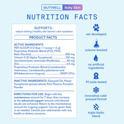 Show full view: Native Pet GutWell Itchy Skin Relief Supplement for Dogs with Probiotics, 12.7-oz bag slide 9 of 11