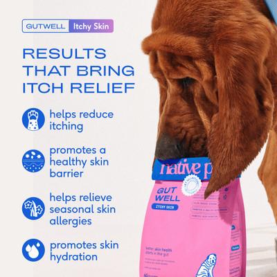 Show full view: Native Pet GutWell Itchy Skin Relief Supplement for Dogs with Probiotics, 12.7-oz bag slide 4 of 11
