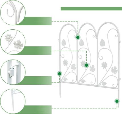 Show full view: BingoPaw 5 Panel Decorative Metal Garden Dog Fence, White slide 4 of 10