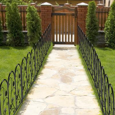 Show full view: BingoPaw 5 Panel Decorative Metal Garden Dog Fence, Black slide 7 of 10