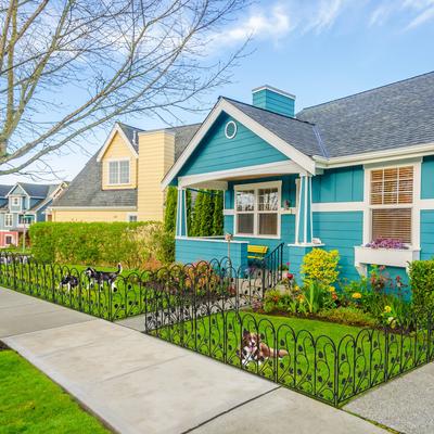 Show full view: BingoPaw 5 Panel Decorative Metal Garden Dog Fence, Black slide 8 of 10