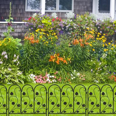 Show full view: BingoPaw 5 Panel Decorative Metal Garden Dog Fence, Black slide 4 of 10