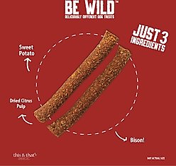 Be Wild Exotic Bison Dog Sticks, 3.5-oz bag slide 2 of 7