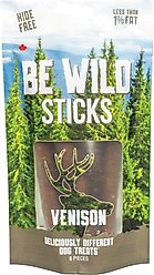 Be Wild Exotic Venison Dog Sticks, 3.5-oz bag