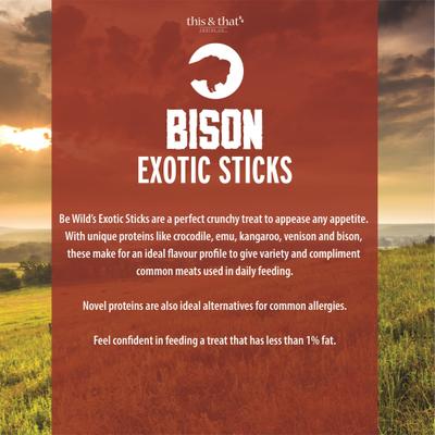 Show full view: Be Wild Exotic Bison Dog Sticks, 3.5-oz bag slide 6 of 9