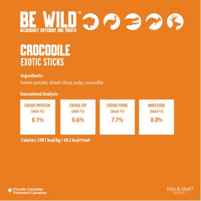 Show full view: Be Wild Exotic Crocodile Dog Sticks, 3.5-oz bag slide 4 of 9