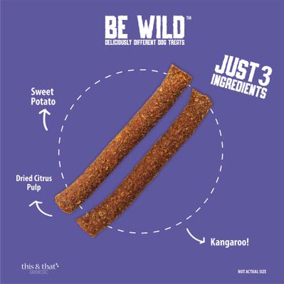 Show full view: Be Wild Exotic Kangaroo Dog Sticks, 3.5-oz bag slide 5 of 10