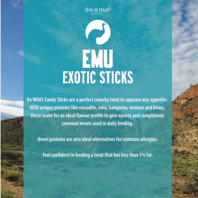 Show full view: Be Wild Exotic Emu Dog Sticks, 3.5-oz bag slide 6 of 9
