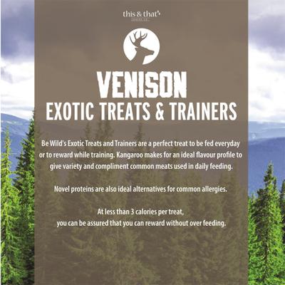 Show full view: Be Wild Exotic Treats & Trainers Venison Dog Treats, 5.3-oz bag slide 6 of 9