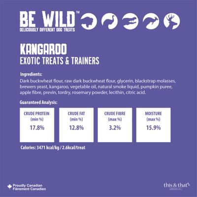 Show full view: Be Wild Exotic Treats & Trainers Kangaroo Dog Treats, 5.3-oz bag slide 4 of 9