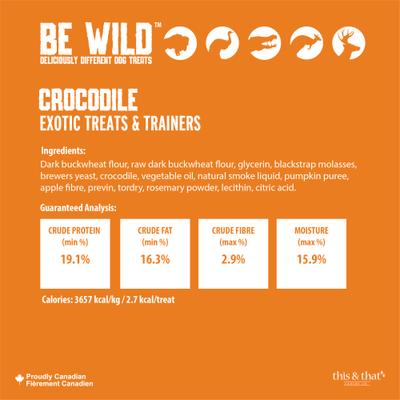 Show full view: Be Wild Exotic Treats & Trainers Crocodile Dog Treats, 5.3-oz bag slide 4 of 9
