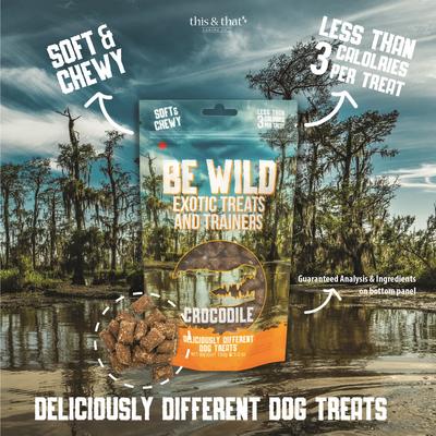 Show full view: Be Wild Exotic Treats & Trainers Crocodile Dog Treats, 5.3-oz bag slide 3 of 9