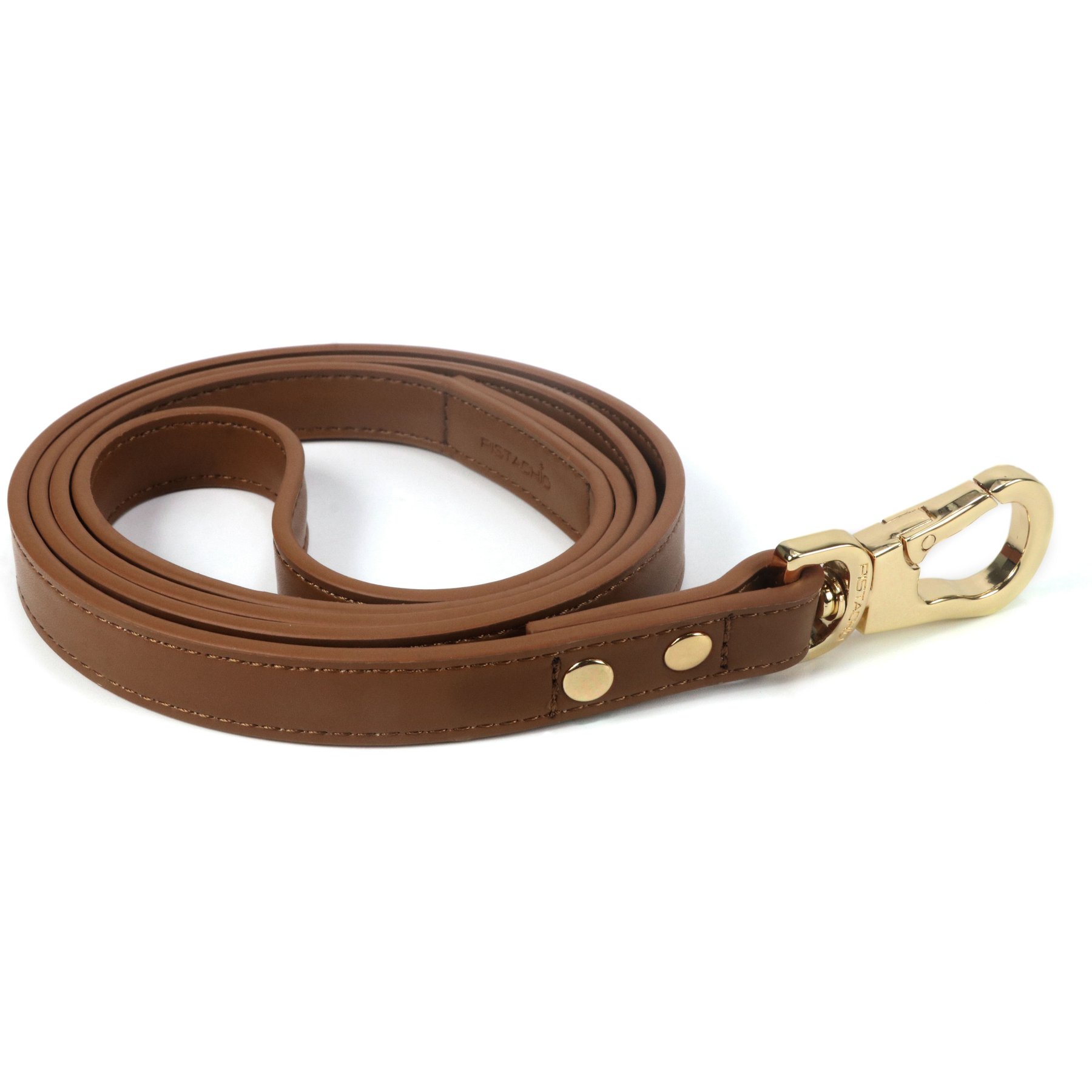 Pistachio Brands Vegan Faux Leather Dog Leash, Cognac