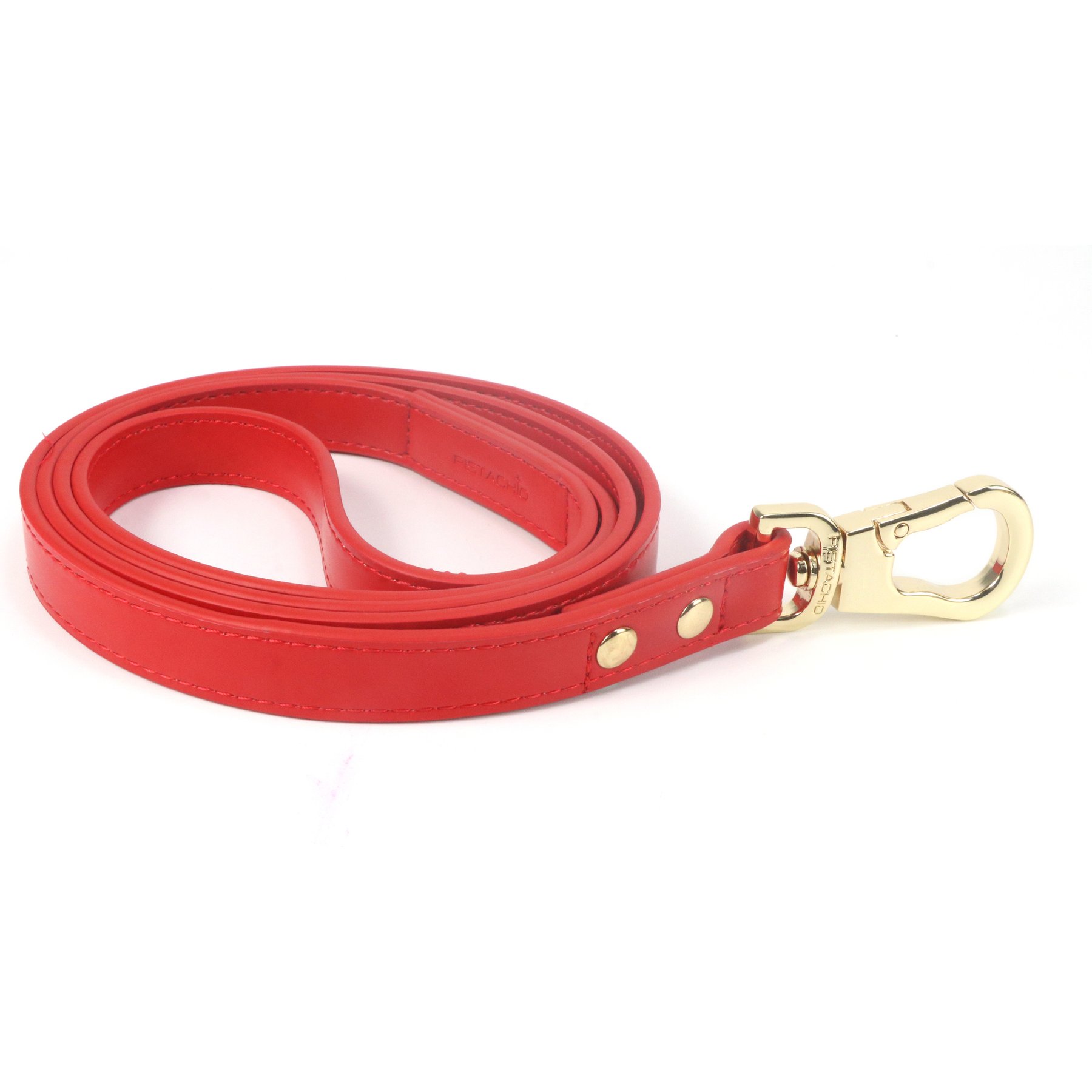 Pistachio Brands Vegan Faux Leather Dog Leash, Cherry