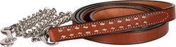 Perri's Leather Buckstitch with Chain Horse Lead, 7-ft, Chestnut/White