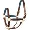 Show in main carousel: Perri's Leather 1-in Padded Horse Halter, Havana/Navy, Cob slide 1 of 2