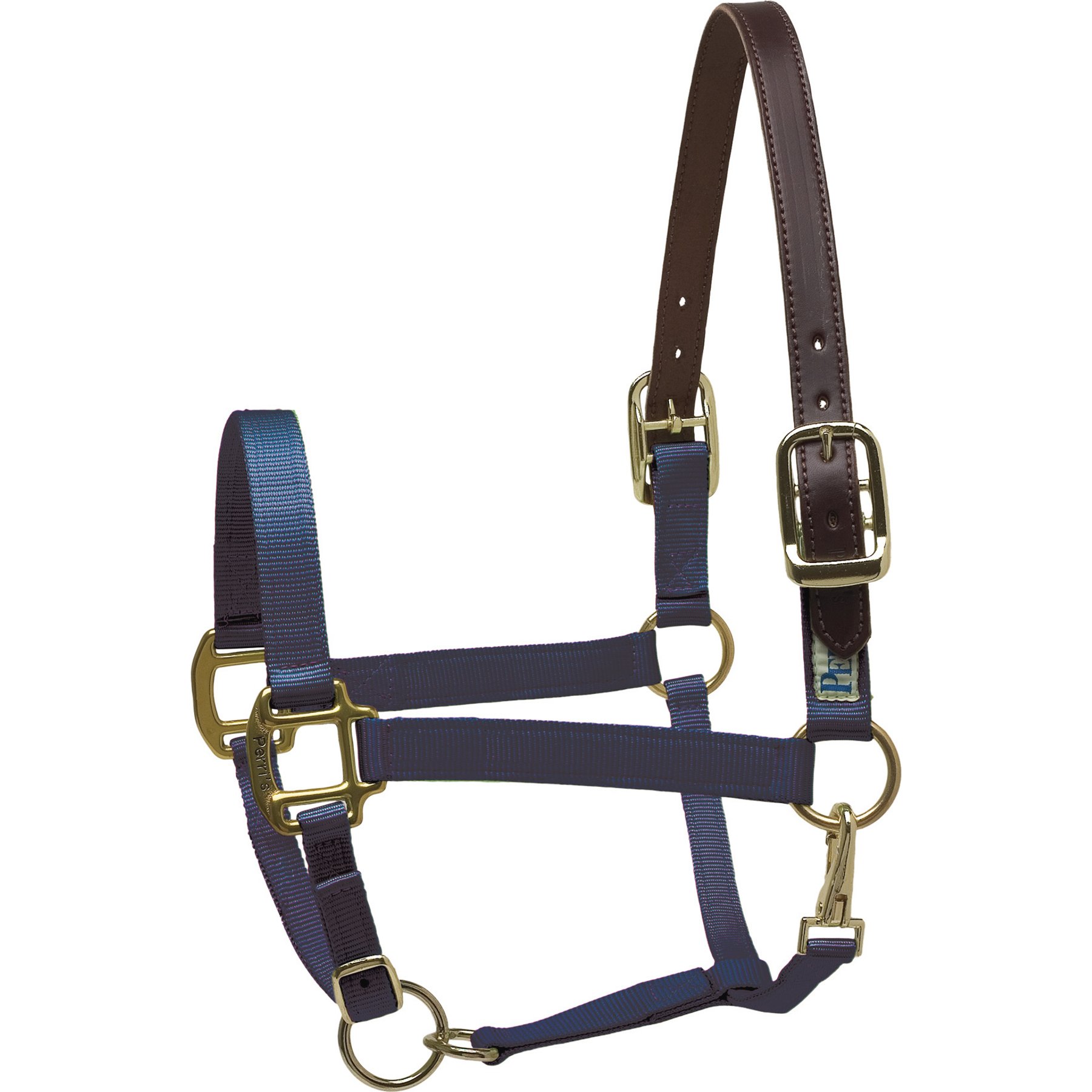 Perri's Leather Safety Horse Halter, Navy, Cob