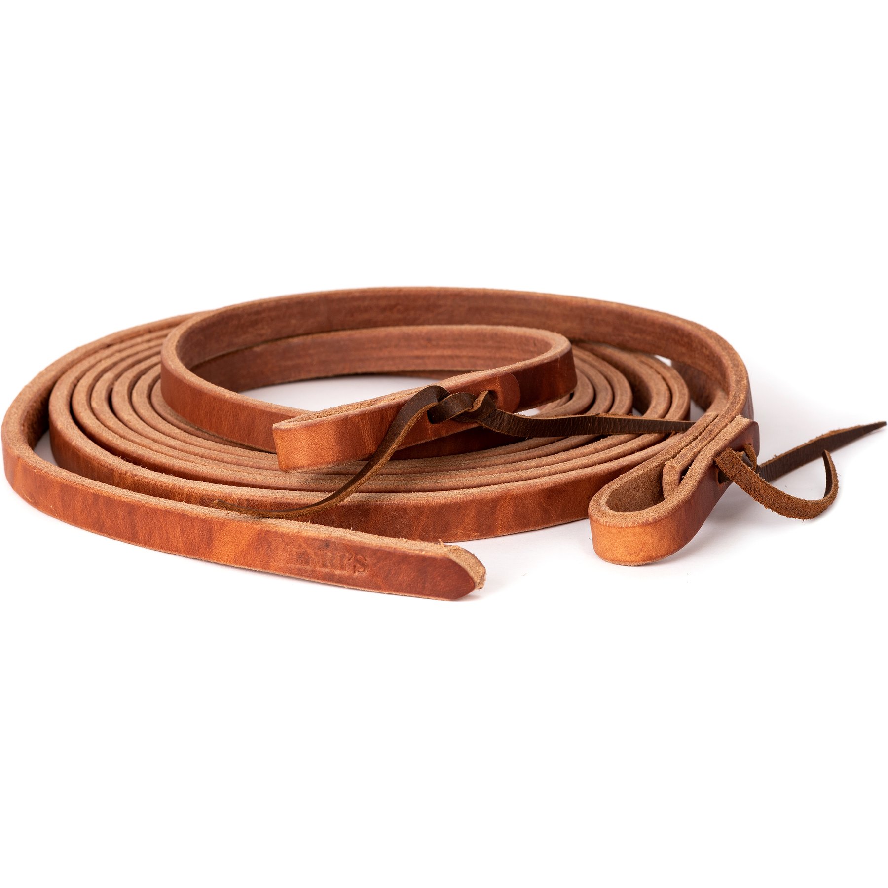 Perri's Leather Tie End 5/8-in Harness Leather Western Horse Reins, Light Havana, 7.42-ft