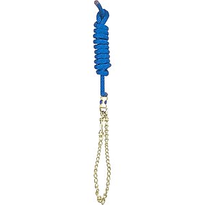 Perri's Leather Nylon with Chain Horse Lead, 8-ft, Royal Blue