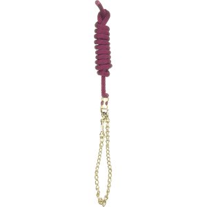 Perri's Leather Nylon with Chain Horse Lead, 8-ft, Burgundy