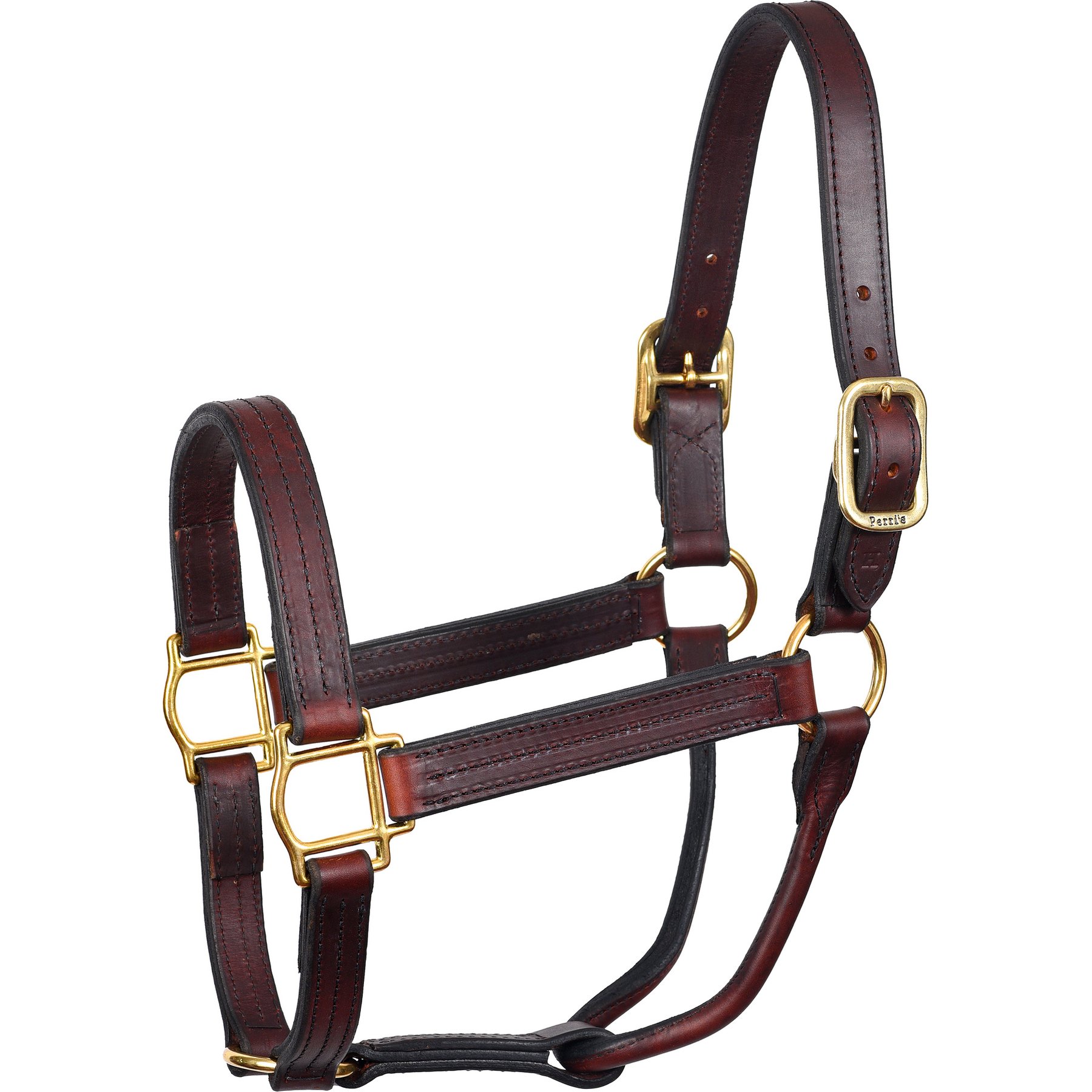 Perri's Leather Heavyweight No Snap Track Horse Halter, Havana, Cob