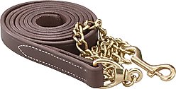 Perri's Leather Leather Solid Brass Chain Horse Lead, 7-ft, Havana