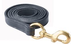 Perri's Leather Leather Brass Snap Horse Lead, Black, 6-ft
