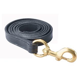 Perri's Leather Leather Brass Snap Horse Lead, Black, 6-ft