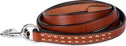 Perri's Leather Buckstitch with Snap Horse Lead, 7-ft, Chestnut/White